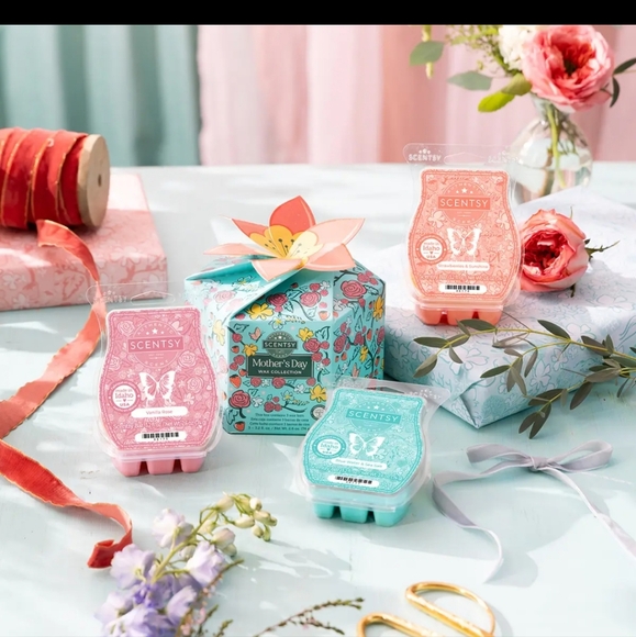Mother's Day Wild Blooms Wax Warmer & Scent Pack Of 3 Wax Bars 🆕 - Picture 3 of 5